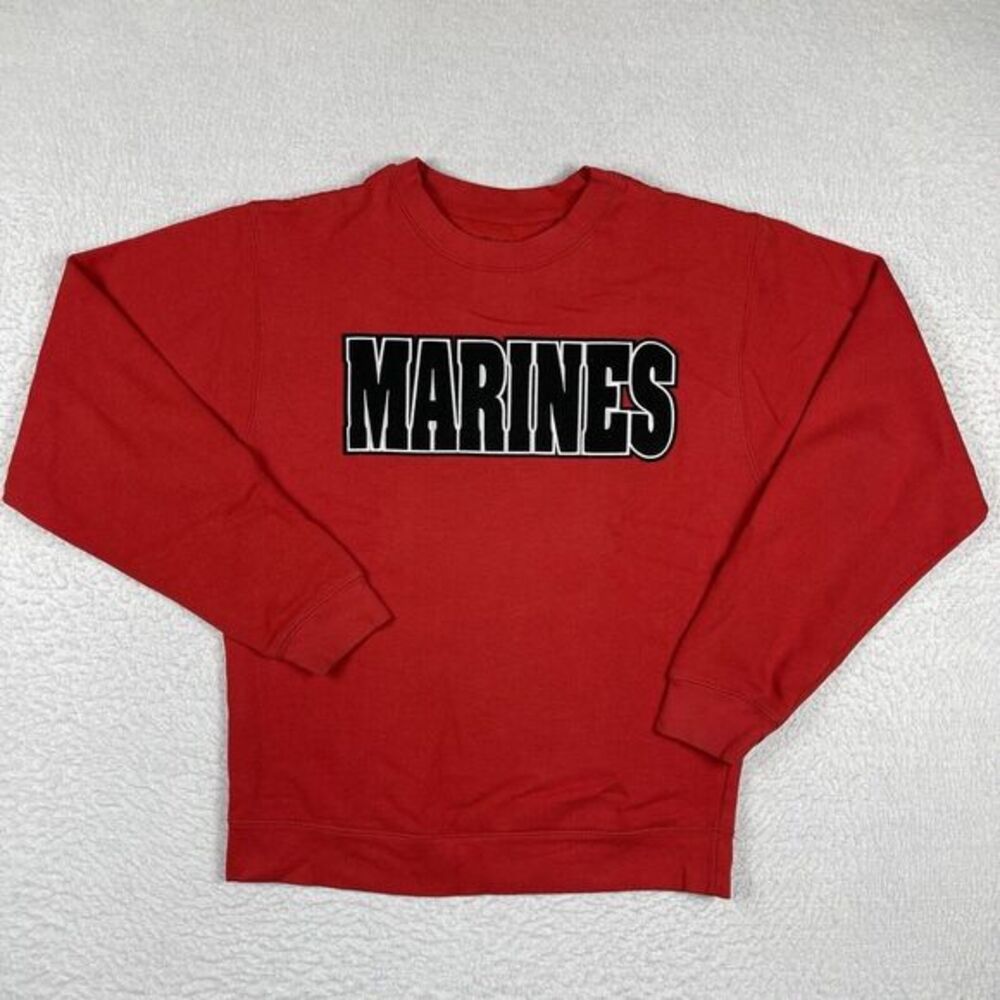 The Game Marines Sweatshirt Mens Small Red Crewneck Pullover USMC Military